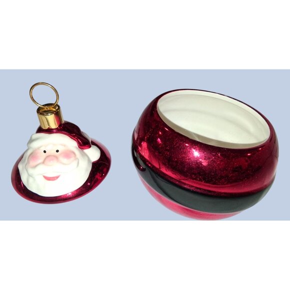 Large Santa Claus Ceramic Holiday Container With Lid - Picture 2 of 6